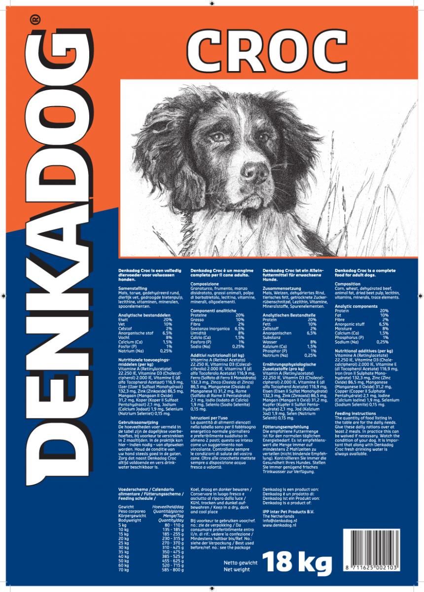Denkadog Croc – 18 kg hondenvoer verpakking