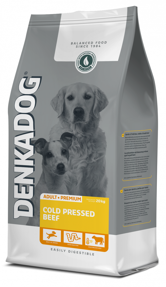 Denkadog Cold Pressed Beef – 20 kg hondenvoer verpakking