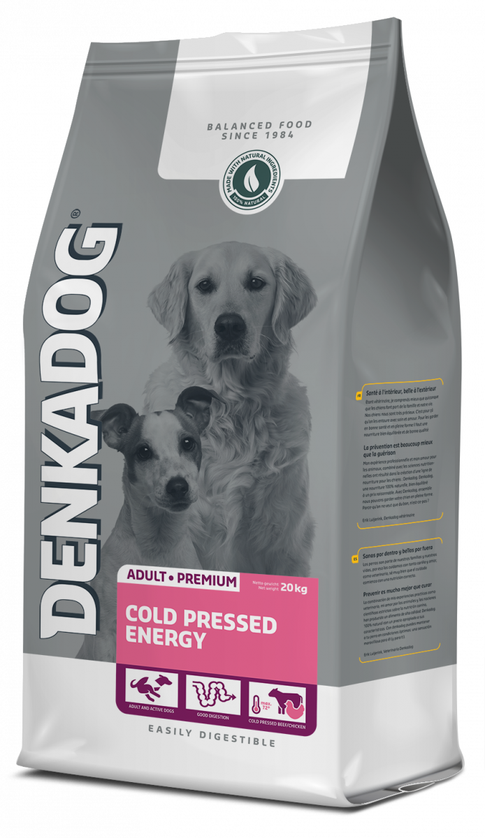 Denkadog Cold Pressed Energy – 20 kg hondenvoer verpakking