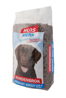 Huismerk adult krokant lam & rijst 10 kg – droog hondenvoer voor honden