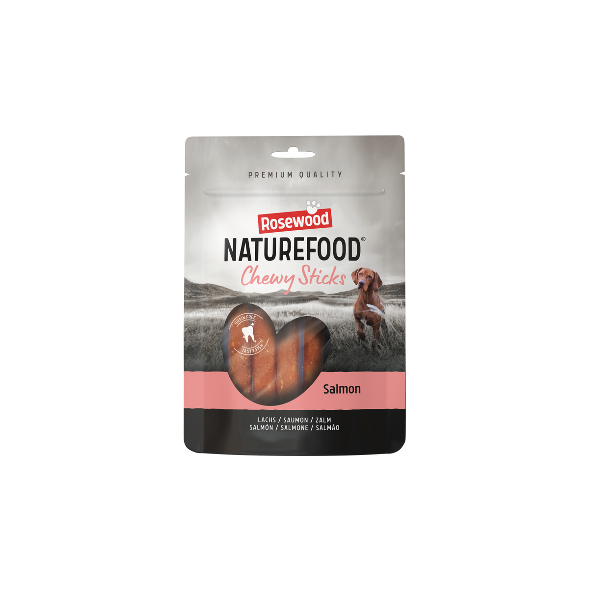 Rosewood Naturefood Chewy Sticks zalm voor honden, 100 g