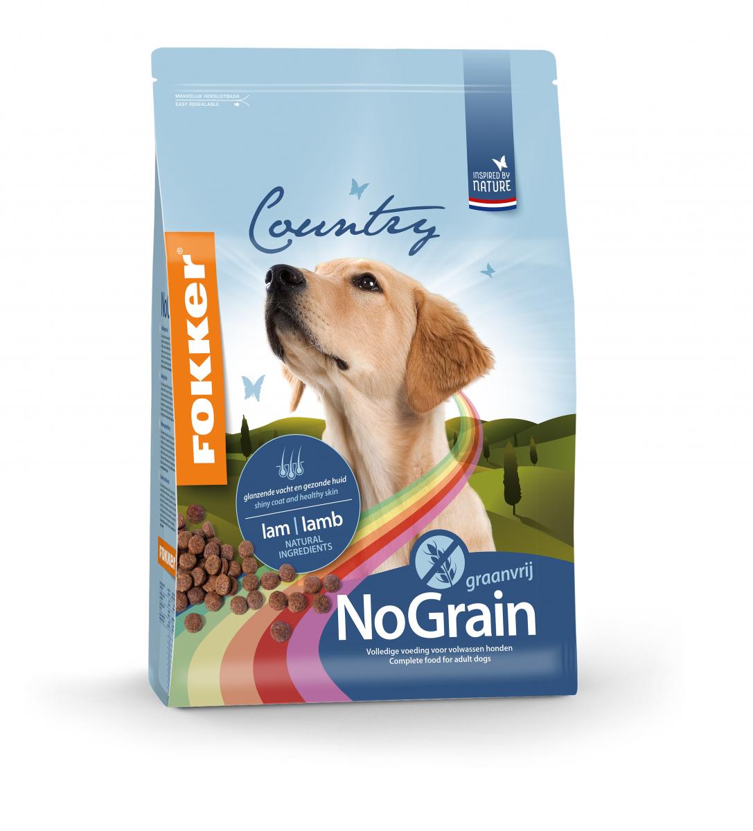 Fokker Country Dog NoGrain Lam Graanvrij Hondenvoer 13 kg