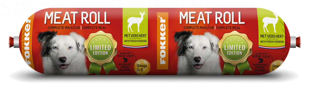 Fokker Dog Meat Roll Hert & Zalm 800 g