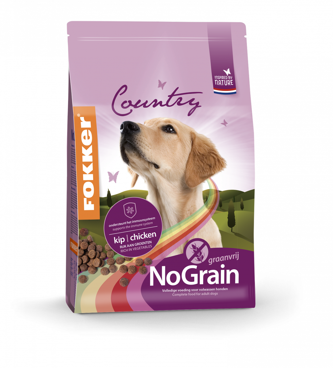 Fokker Country Dog NoGrain Kip Graanvrij Hondenvoer 2,5 kg