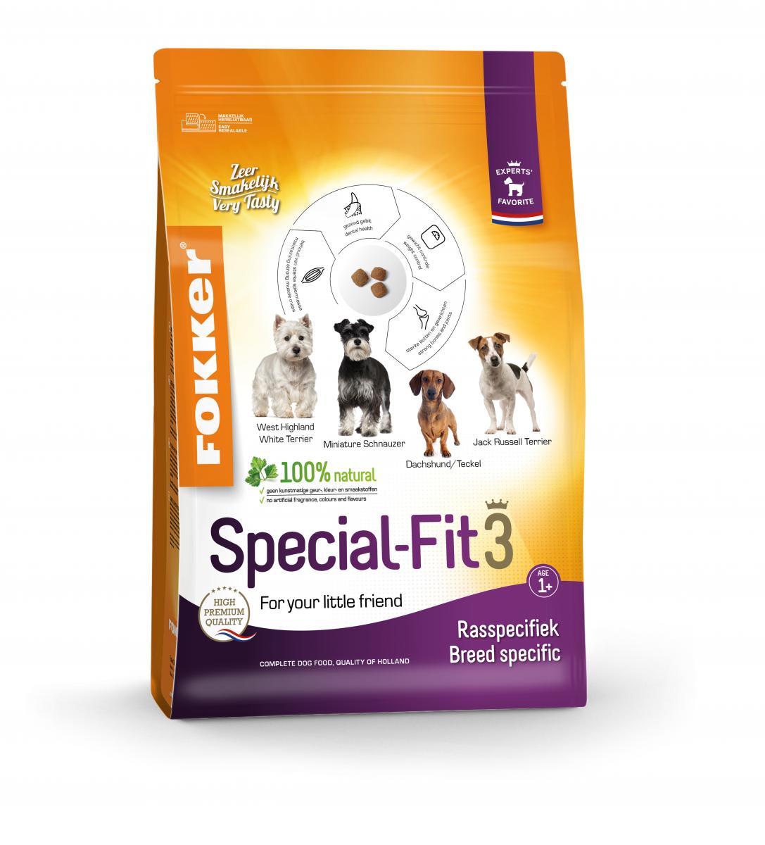 Fokker Dog Special-Fit 3 hondenvoer 2,5 kg voor Teckel en kleine hondenrassen