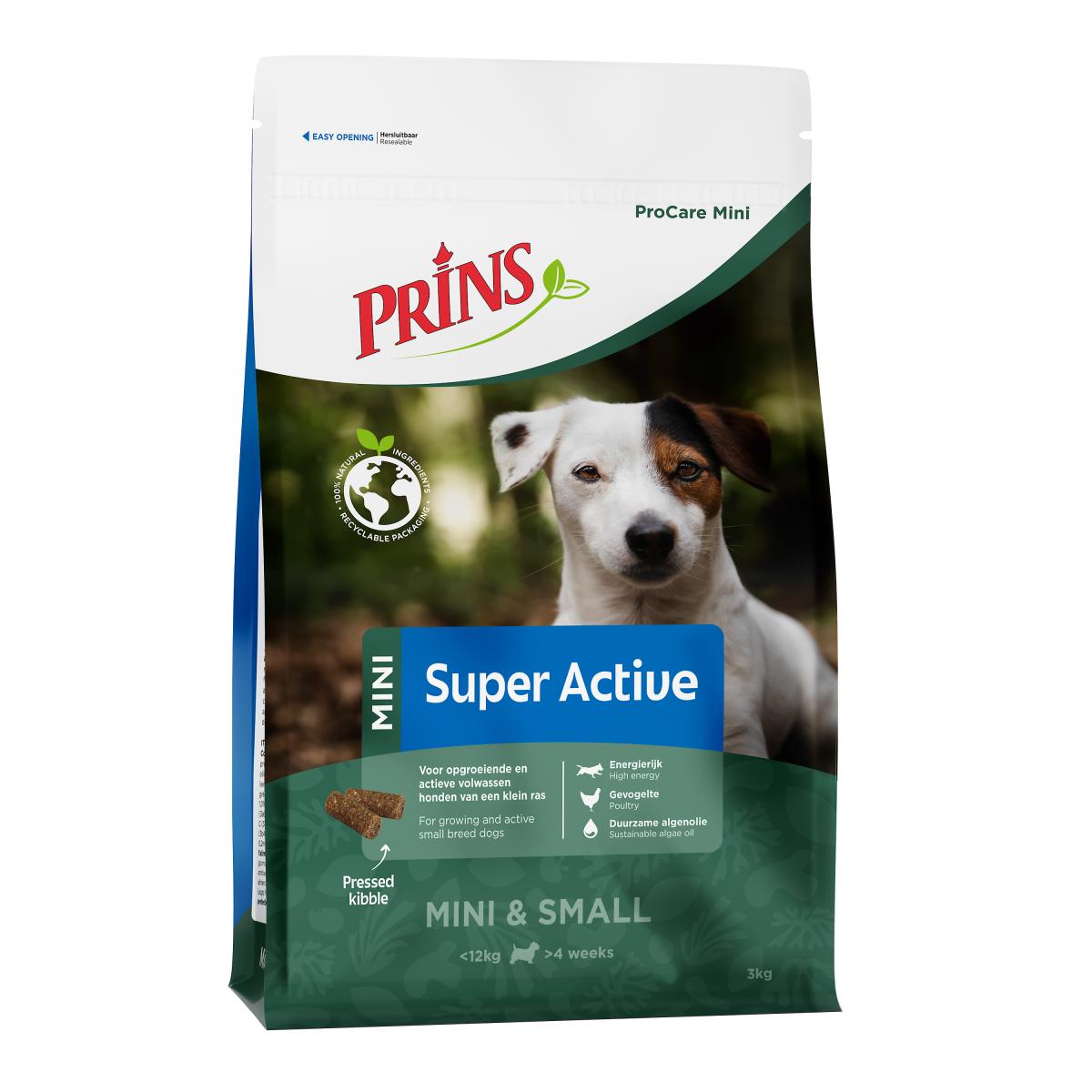Verpakking Prins ProCare Mini Super Active hondenvoer, 3 kg