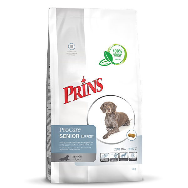 Verpakking Prins ProCare Senior Support hondenvoer, 3 kg