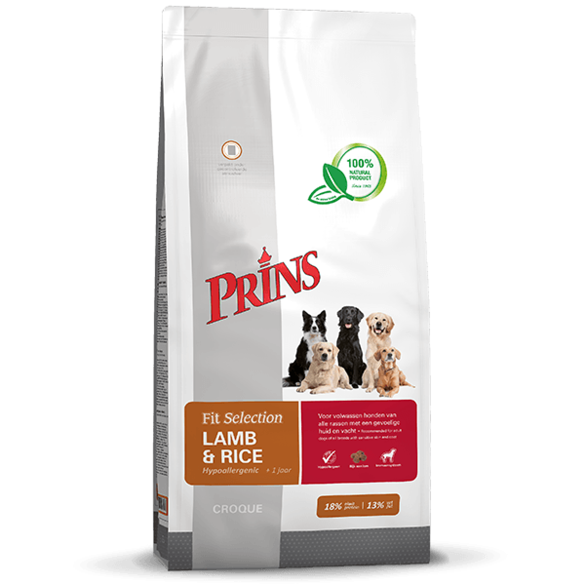 Verpakking Prins Fit Selection Lamb & Rice hondenvoer, 14 kg