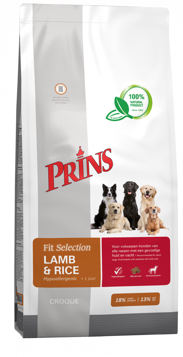 Verpakking Prins Fit Selection Lamb & Rice hondenvoer, 2 kg
