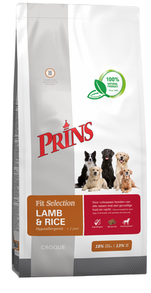 Verpakking Prins Fit Selection Lamb & Rice hondenvoer, 2 kg