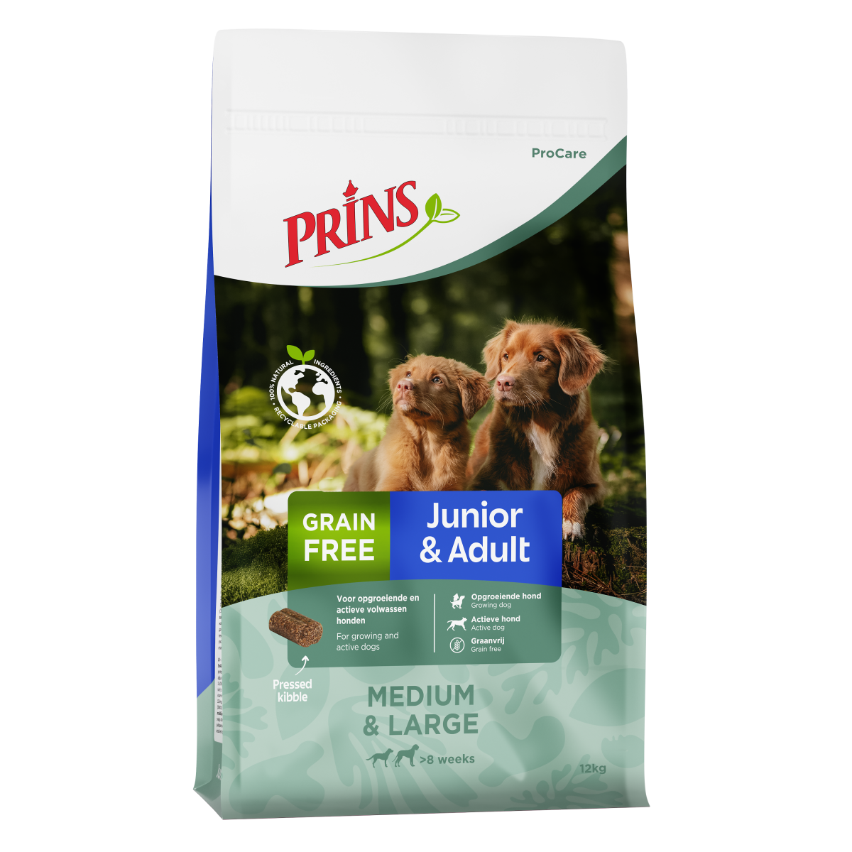 Verpakking Prins ProCare Grainfree Junior & Adult hondenvoer, 12 kg