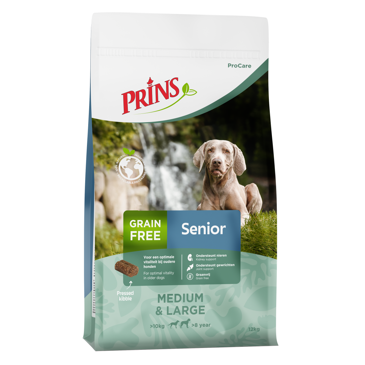 Verpakking Prins ProCare Grainfree Senior Fit hondenvoer, 12 kg