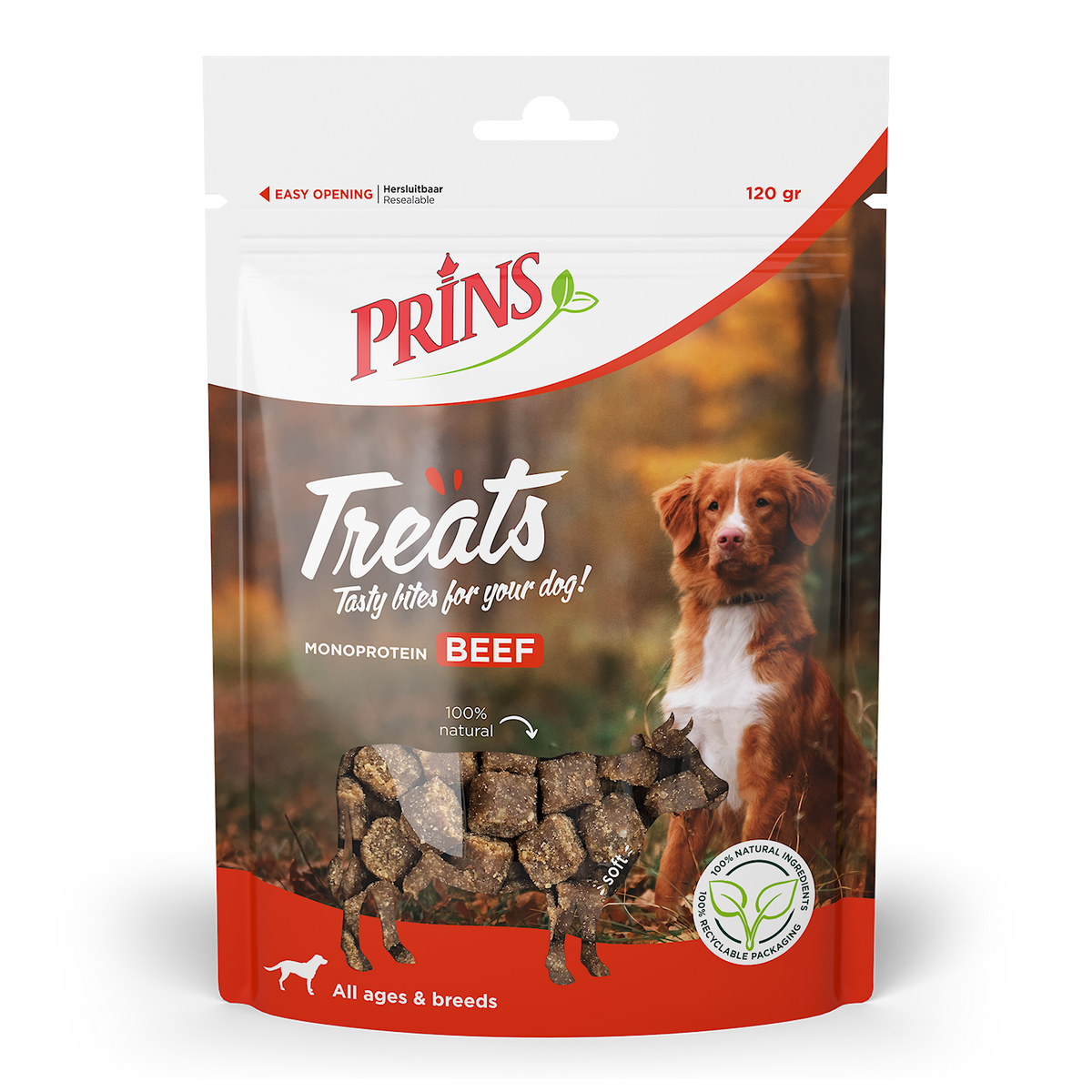 Verpakking Prins Treats Rund hondensnack, 120 g