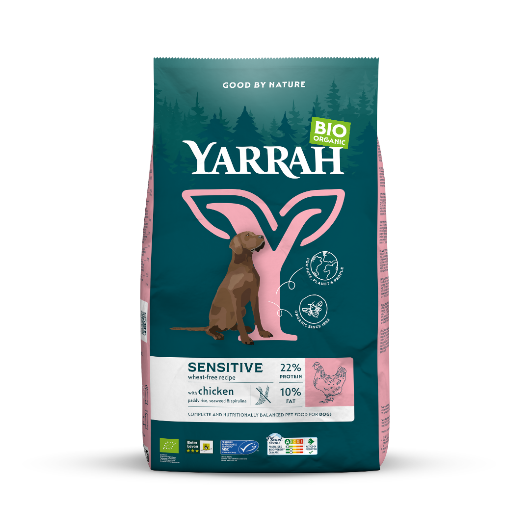 Yarrah Bio Adult Sensitive Kip & Rijst droogvoer – 10 kg verpakking