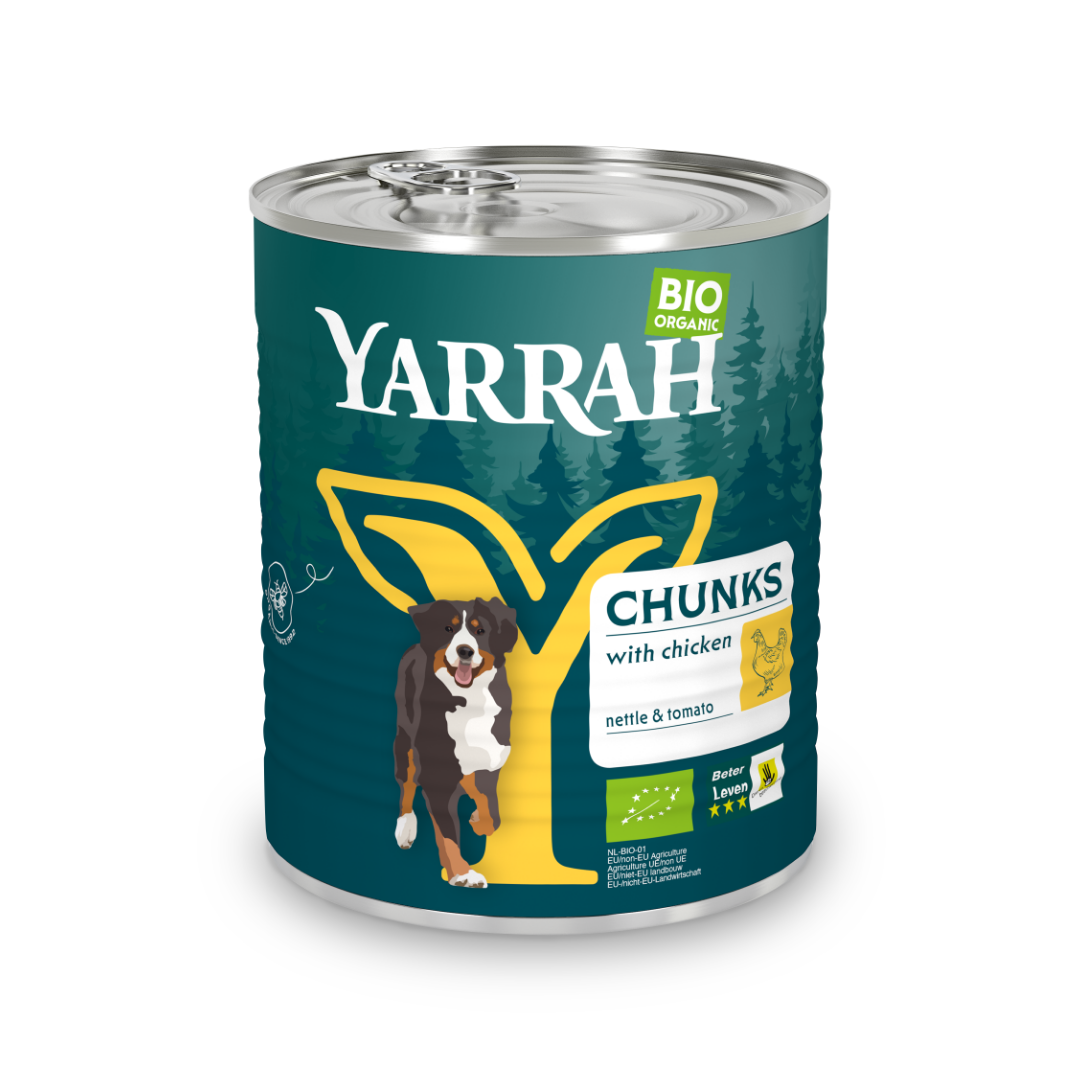 Yarrah Bio brokjes in saus kip – 820 g verpakking