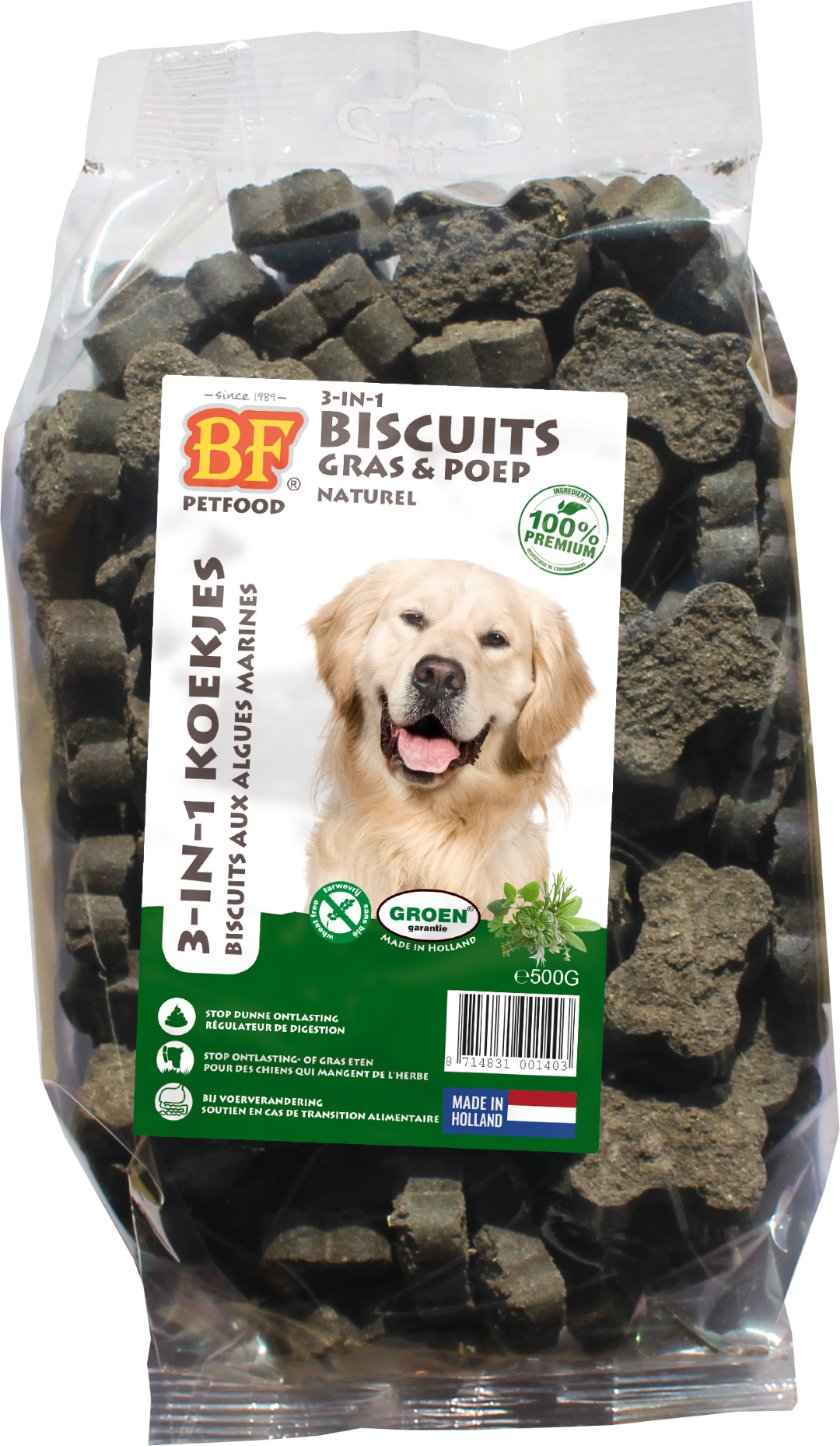 Verpakking Biofood 3in1 koekjes kruiden 500 g