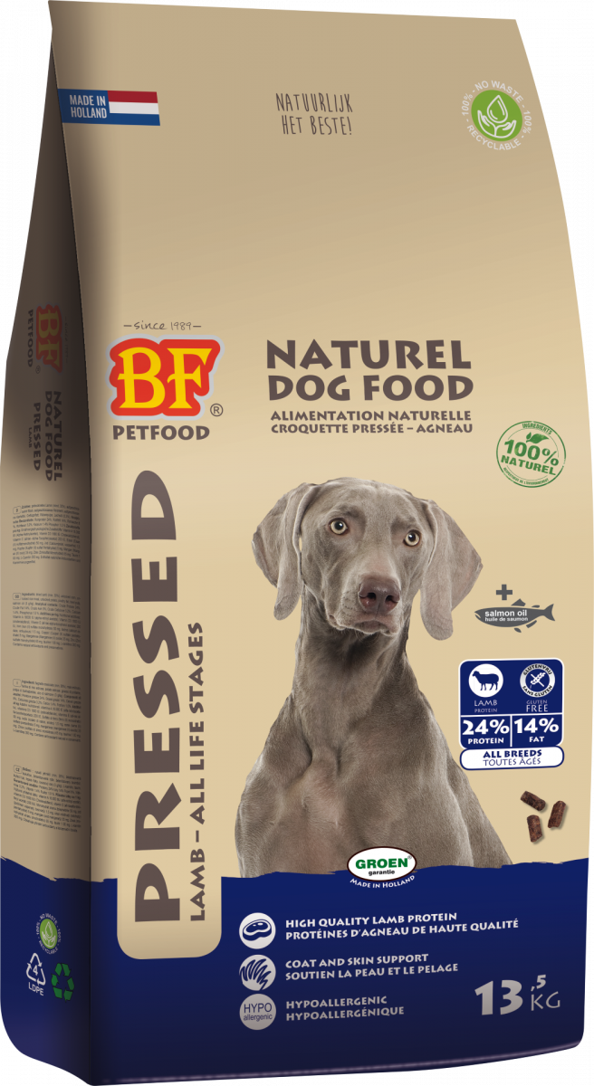 Verpakking Biofood geperst lam 13,5 kg