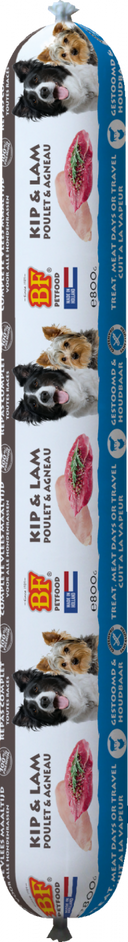 Verpakking Biofood vleesvoeding compleet kip&lam worst 800 g