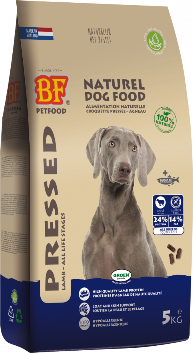 Verpakking Biofood geperst lam 5 kg