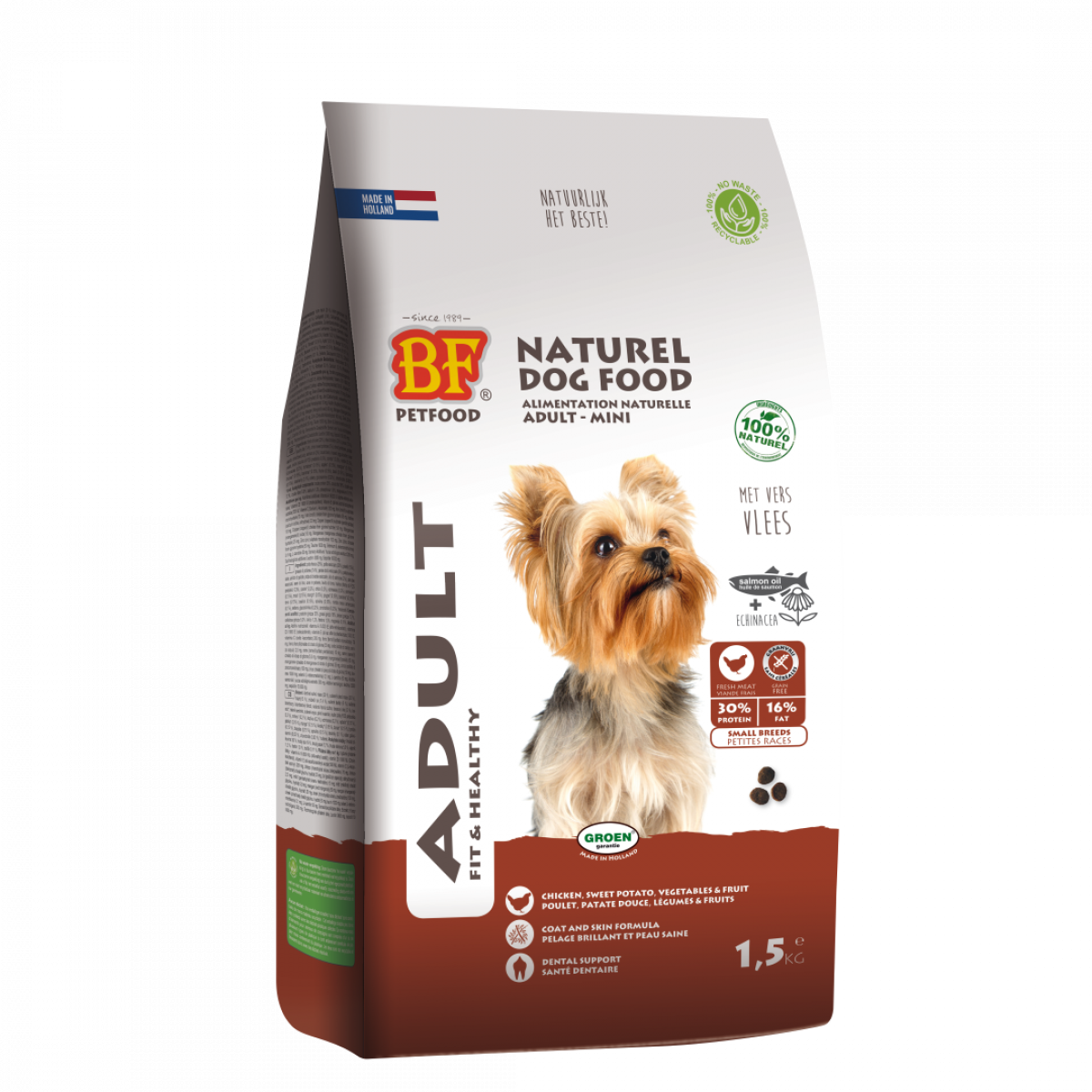 Verpakking Biofood adult small breed 1,5 kg