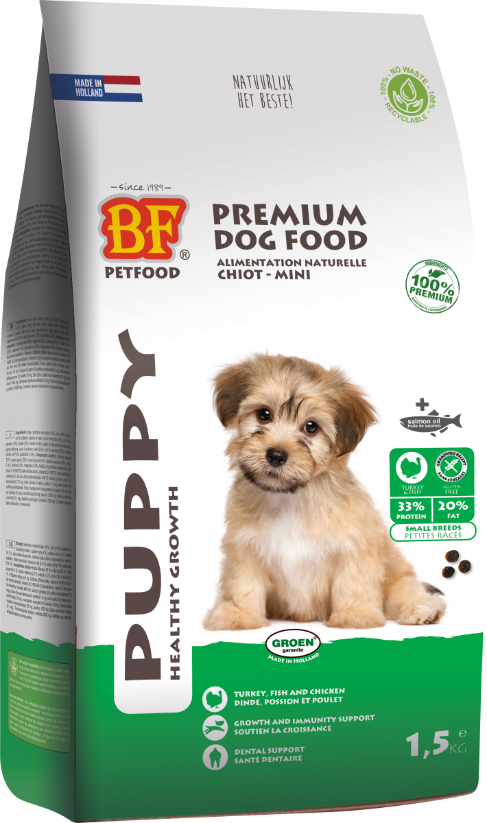 Verpakking Biofood puppy small breed 1,5 kg