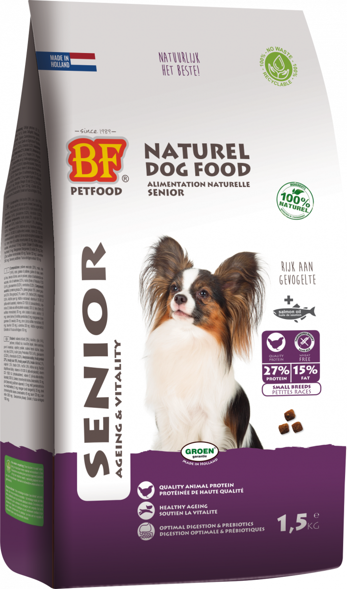 Verpakking Biofood senior small breed 1,5 kg