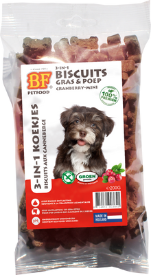Verpakking Biofood 3in1 koekjes cranberry mini 200 g