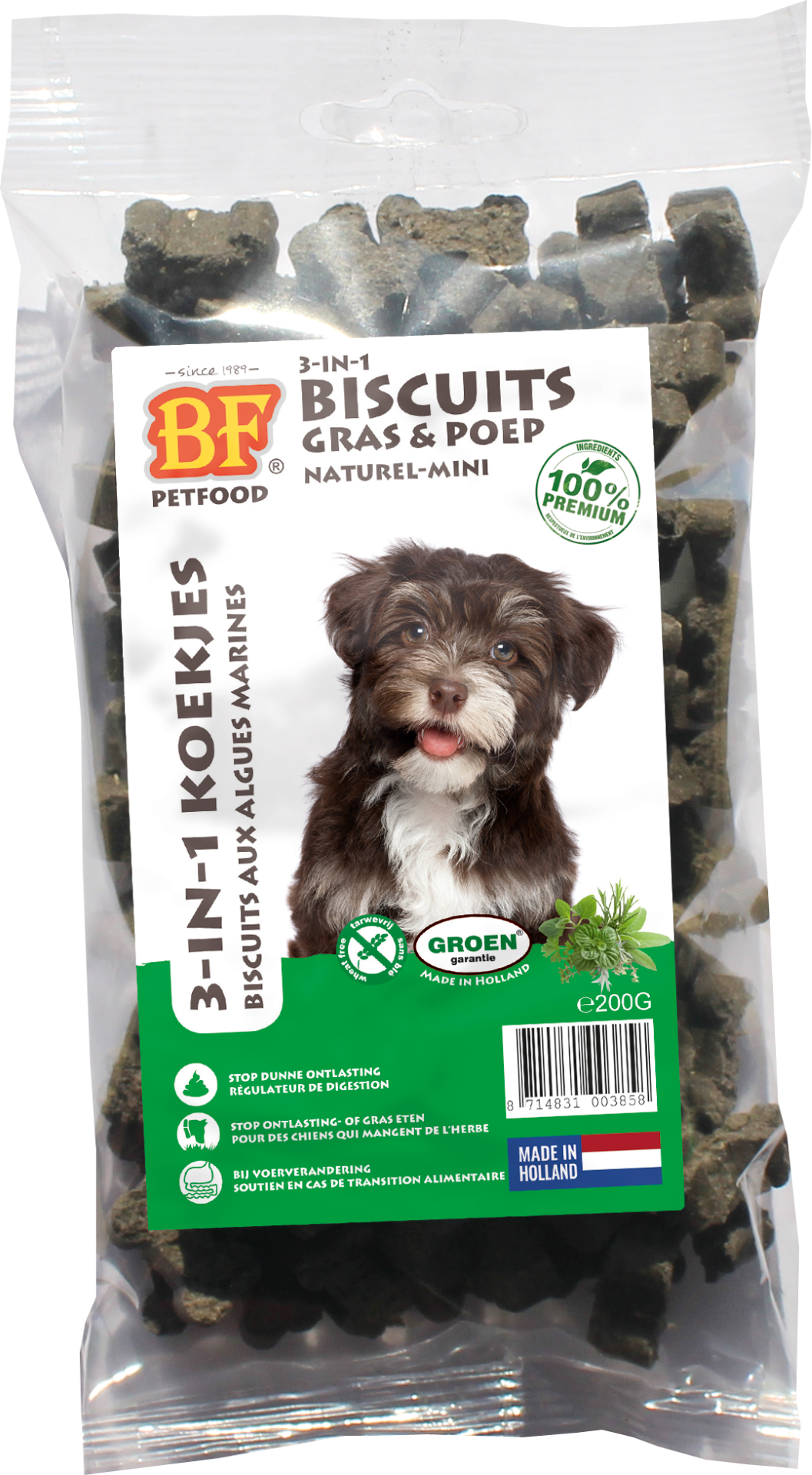 Verpakking Biofood 3in1 koekjes kruiden mini 200 g
