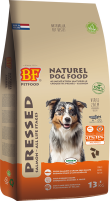 Verpakking Biofood geperst zalm graanvrij 13,5 kg