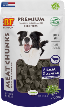 Verpakking Biofood meat chunks lam (100% mono proteïne) 200 g