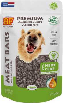 Verpakking Biofood meat bars hert (100% mono proteïne) 100 g