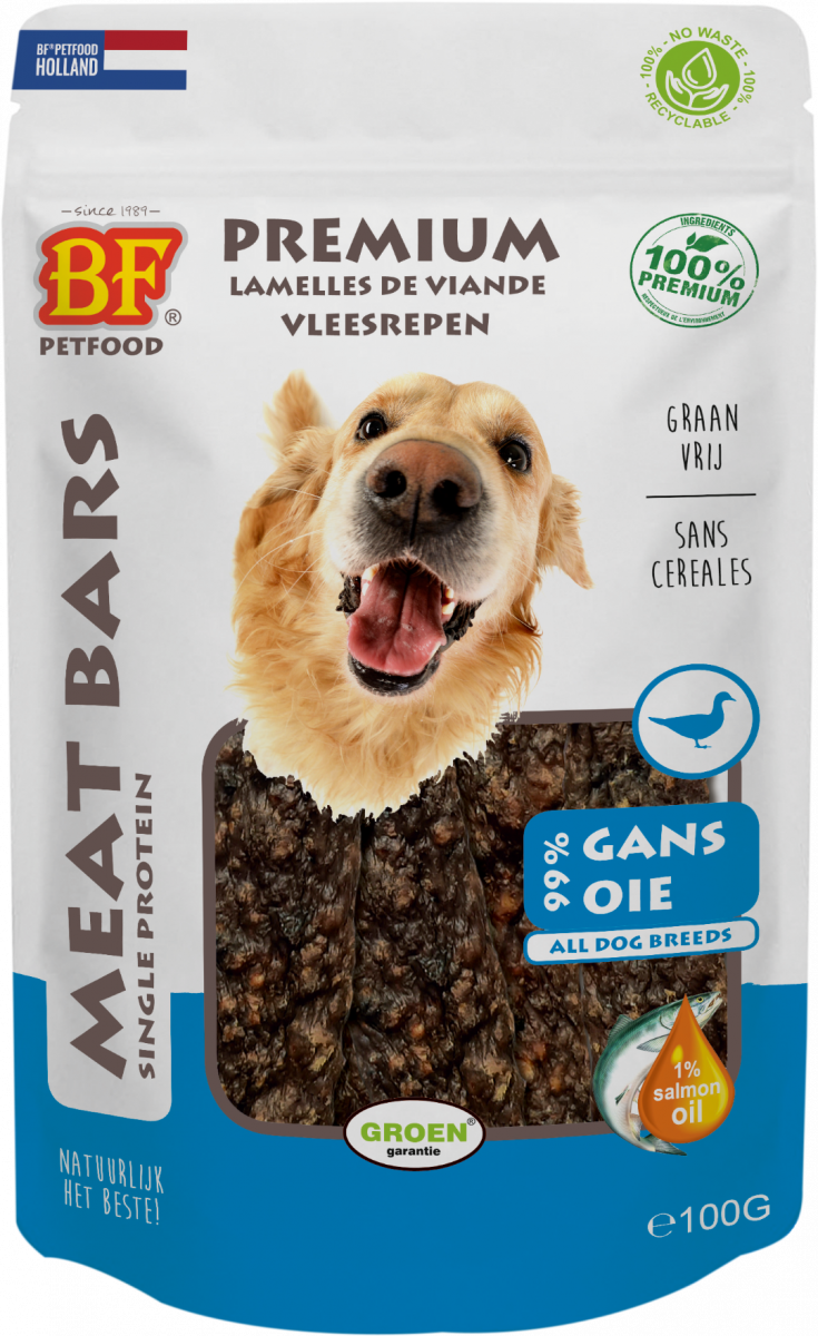 Verpakking Biofood meat bars gans (100% mono proteïne) 100 g