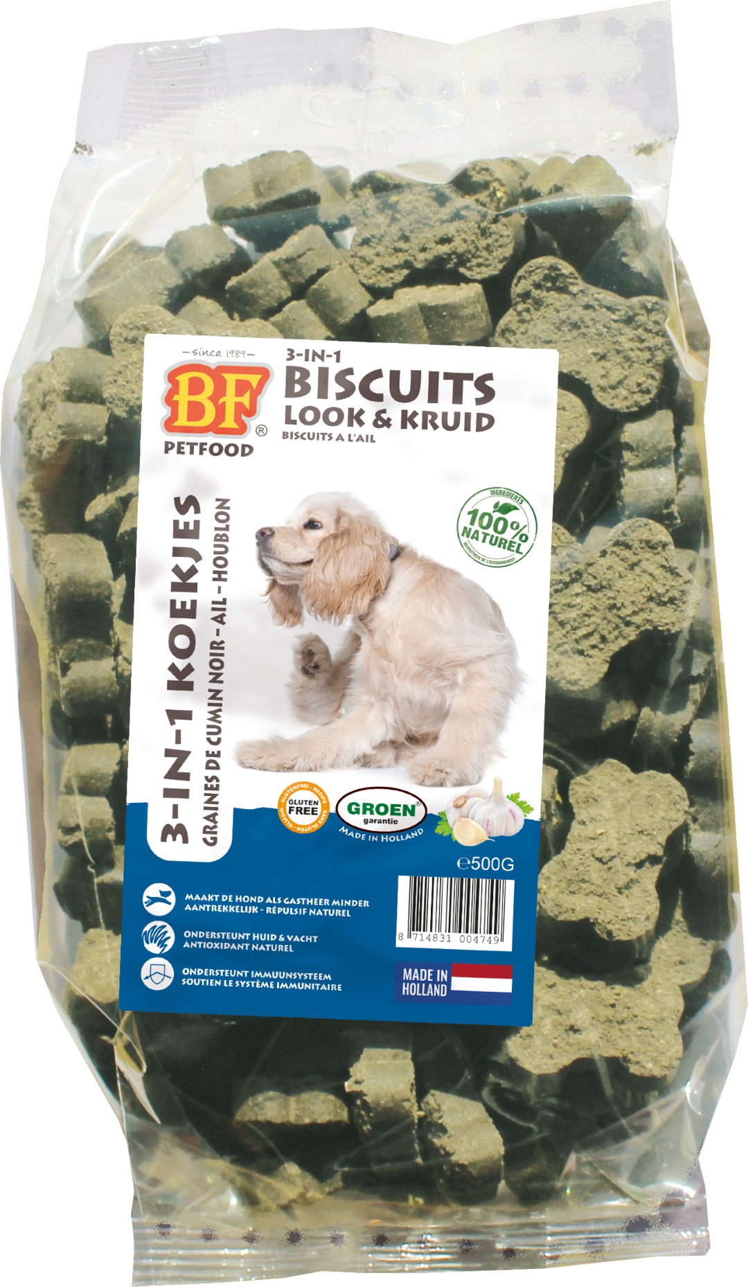 Verpakking Biofood 3in1 koekjes look&kruid 500 g