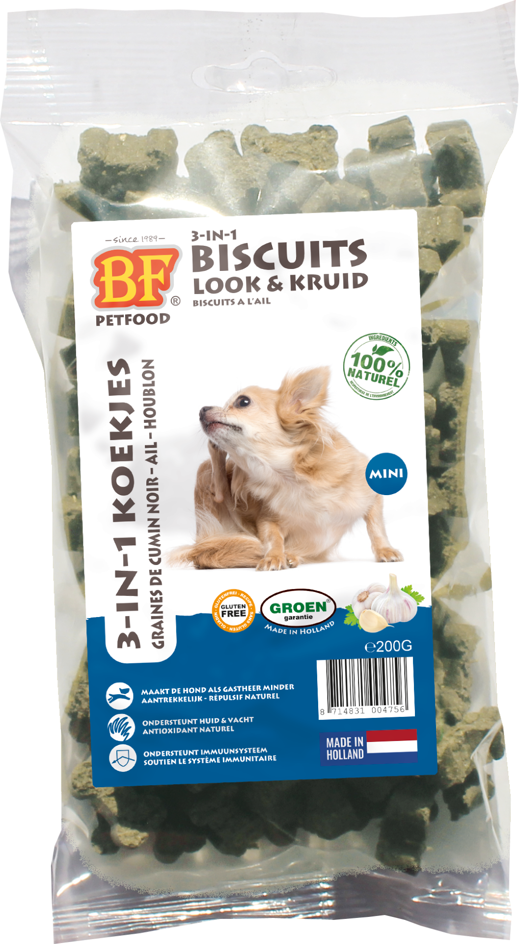 Verpakking Biofood 3in1 koekjes look&kruid mini 200 g