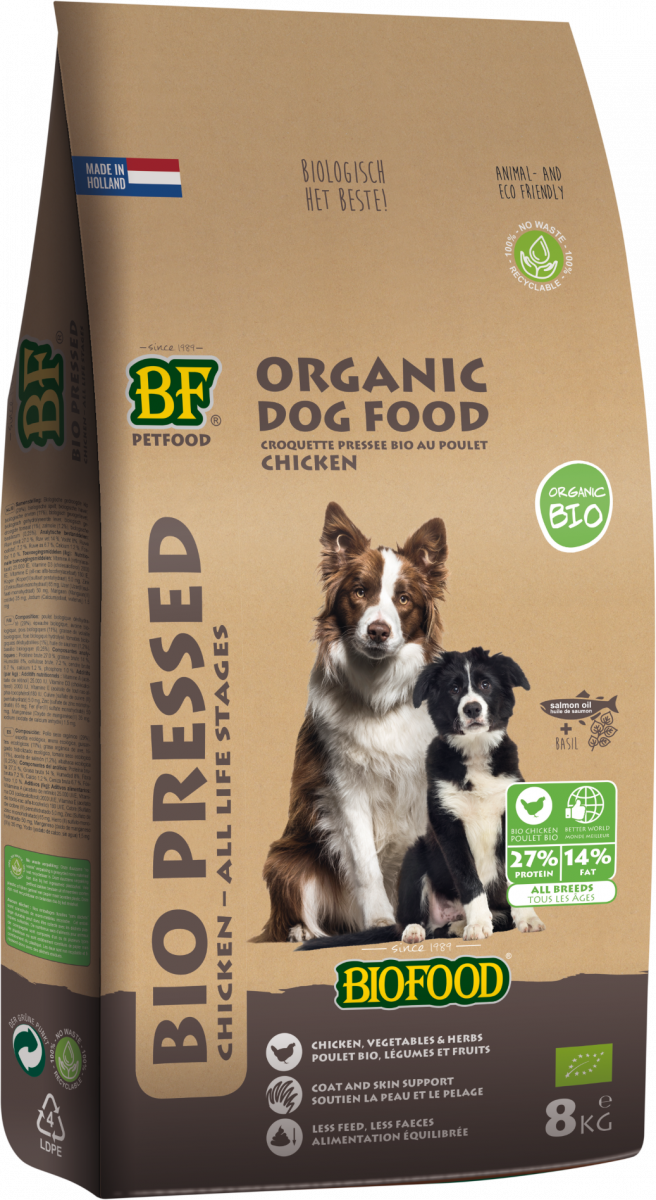 Verpakking Biofood Organic hond geperst 8 kg