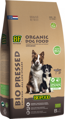 Verpakking Biofood Organic hond geperst 8 kg