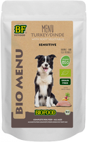 Verpakking Biofood Organic hond kalkoen menu pouch 150 g
