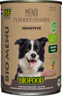 Verpakking Biofood Organic hond kalkoen menu blik 400 g