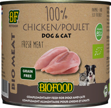 Verpakking Biofood Organic hond&kat 100% kippenvlees blik 200 g