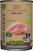 Verpakking Biofood Organic hond&kat 100% kippenvlees blik 400 g