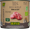 Verpakking Biofood Organic hond&kat 100% rundvlees blik 200 g