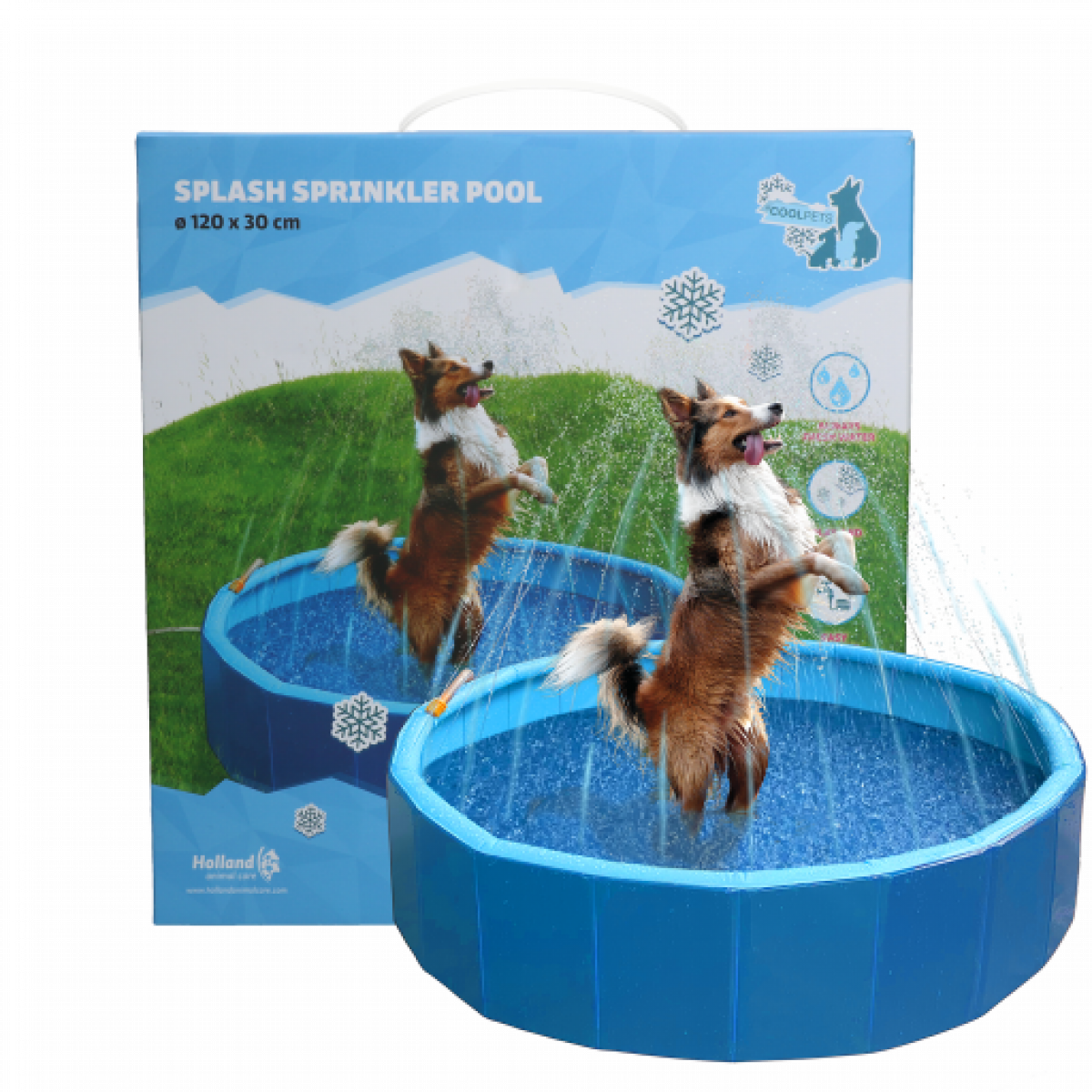 CoolPets Splash Sprinkler Pool hondenzwembad 120 bij 30 cm