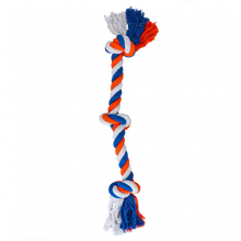 Oranje wit blauw katoenen WK flostouw voor honden 65 cm