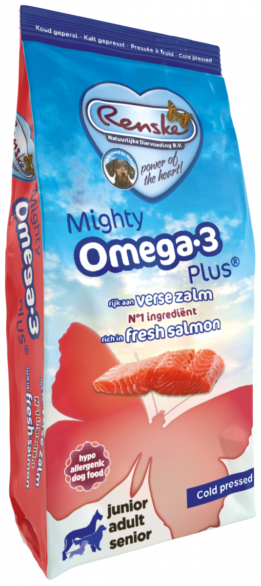 Renske Mighty Omega-3 Plus Zalm 600 g verpakking