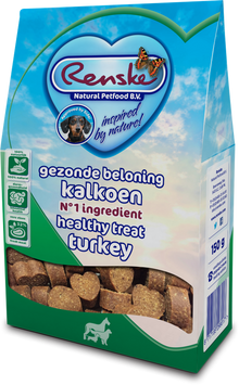 Verpakking Renske Gezonde Beloning Hartjes Kalkoen 150 g