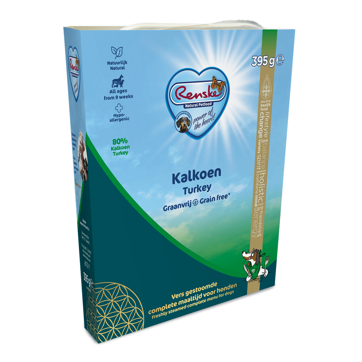 Renske Vers Gestoomd Kalkoen Graanvrij, kuipje 395 g