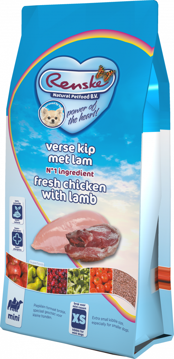 Verpakking Renske Super Premium Mini Kip en Lam 2 kg