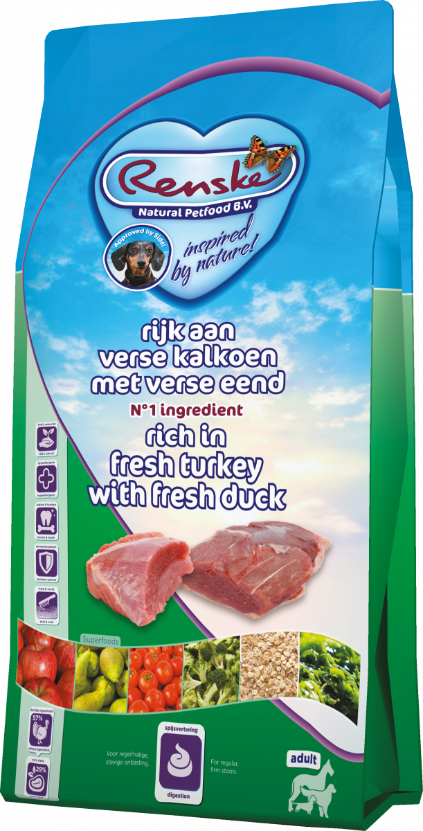 Verpakking Renske Super Premium Kalkoen en Eend 12 kg