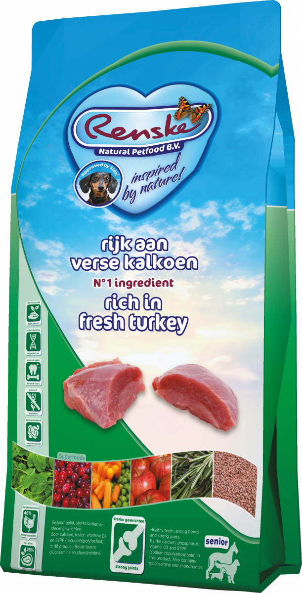 Zak Renske Super Premium vers bereide kalkoen senior, 12 kg