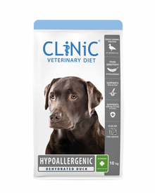 CLiNiC Veterinary Diet Hypoallergenic Eend – 10 kg hondenvoer verpakking